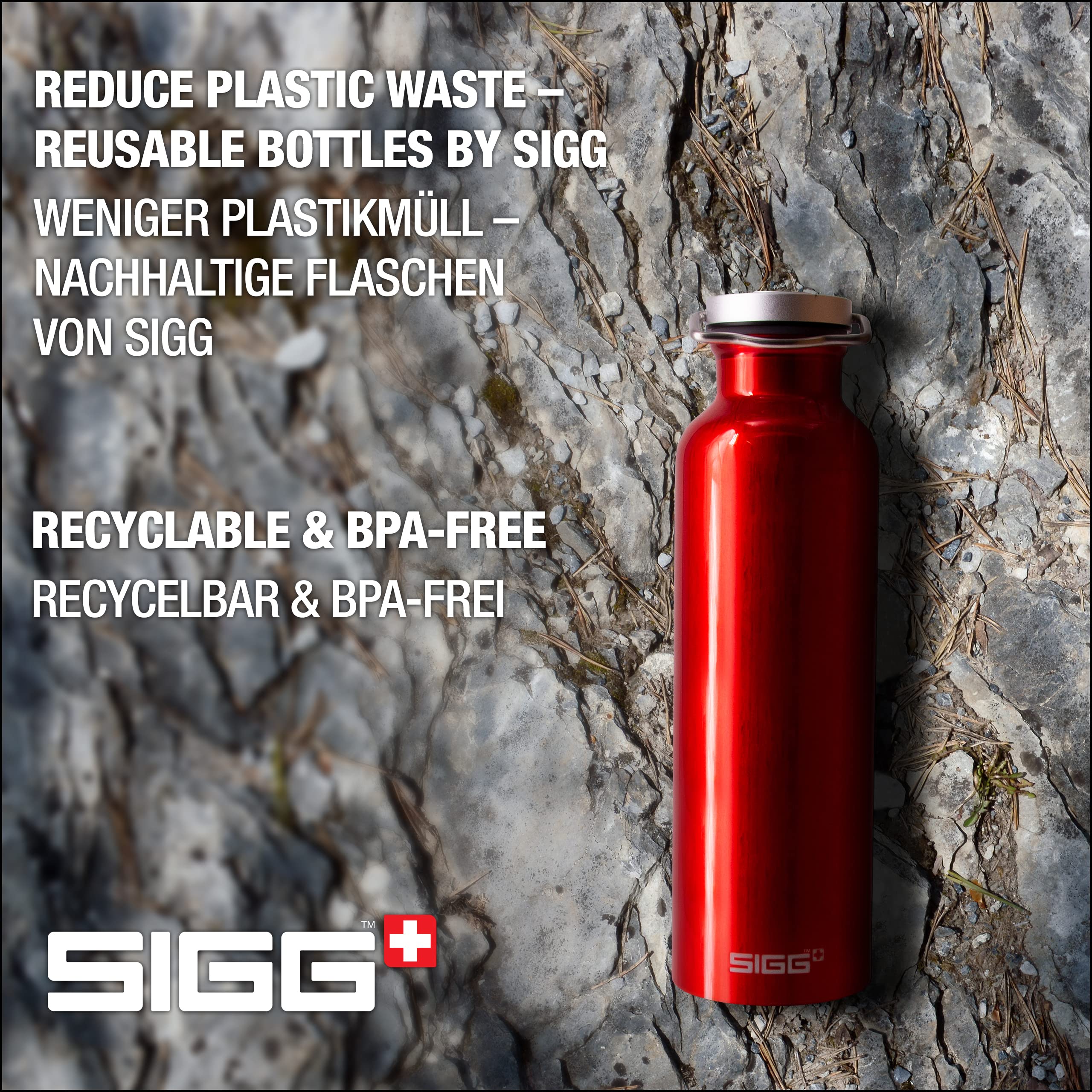 Sigg - Cooper Aluminum Water Bottle - Original Red - With Screw Cap - Leakproof - Lightweight - Bpa Free - 17 Oz